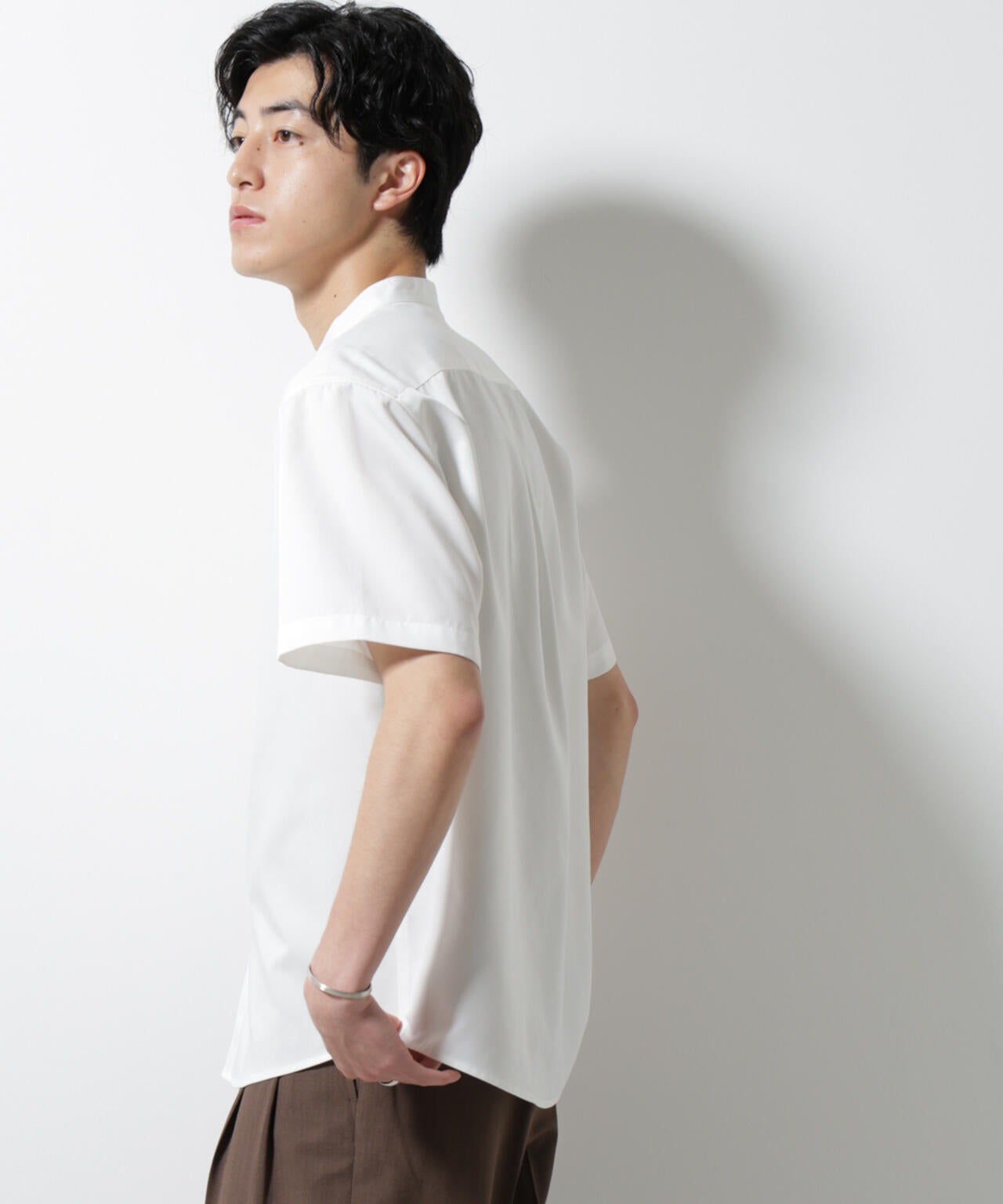 スタンダードバンドカラーシャツ/半袖 6725121228