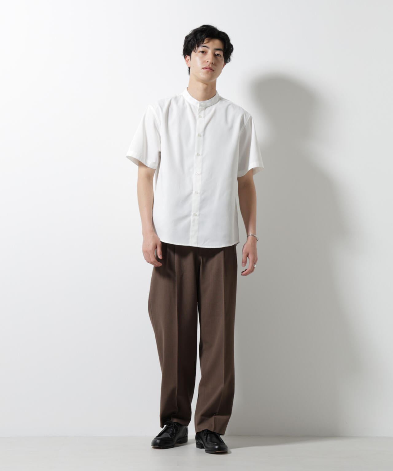 スタンダードバンドカラーシャツ/半袖 6725121228