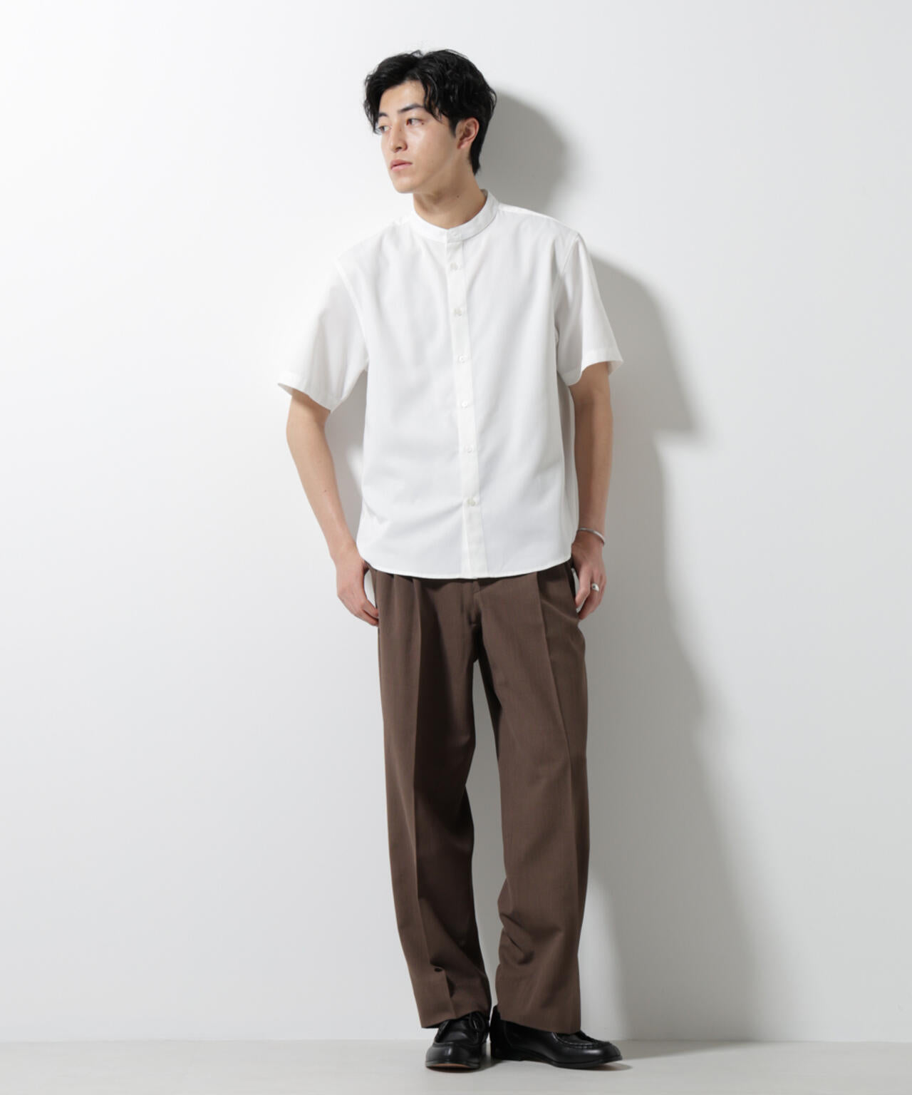 スタンダードバンドカラーシャツ/半袖 6725121228