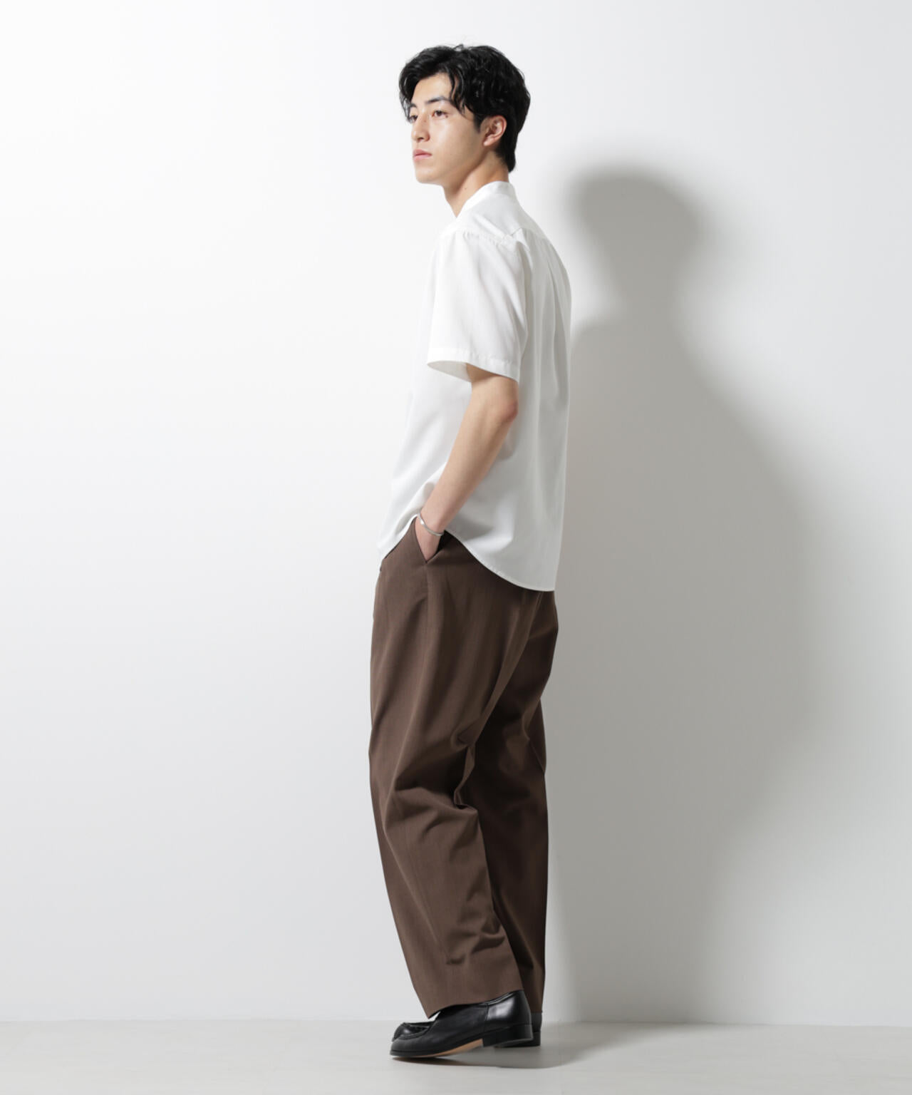 スタンダードバンドカラーシャツ/半袖 6725121228