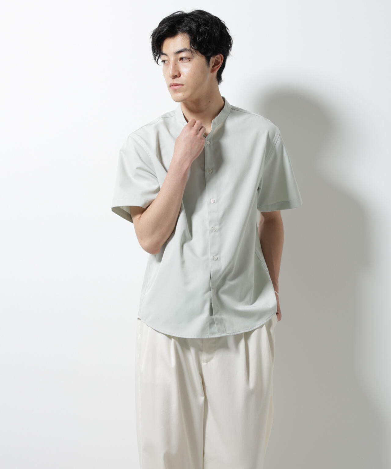 スタンダードバンドカラーシャツ/半袖 6725121228