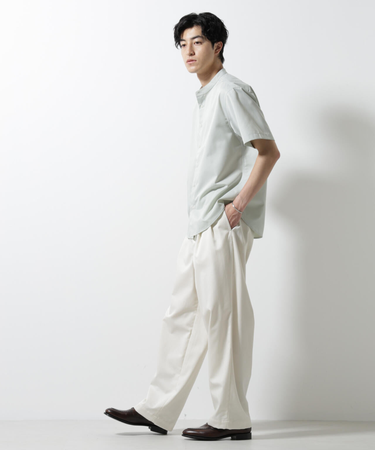 スタンダードバンドカラーシャツ/半袖 6725121228