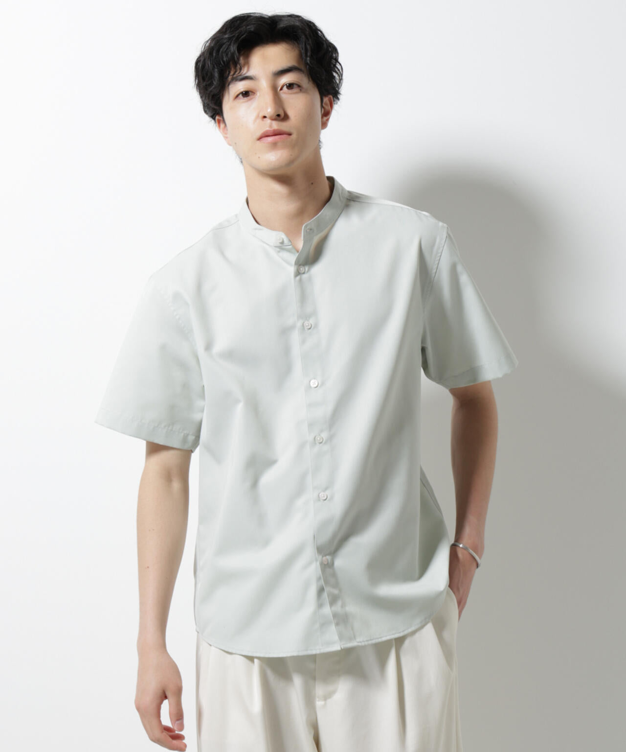 スタンダードバンドカラーシャツ/半袖 6725121228