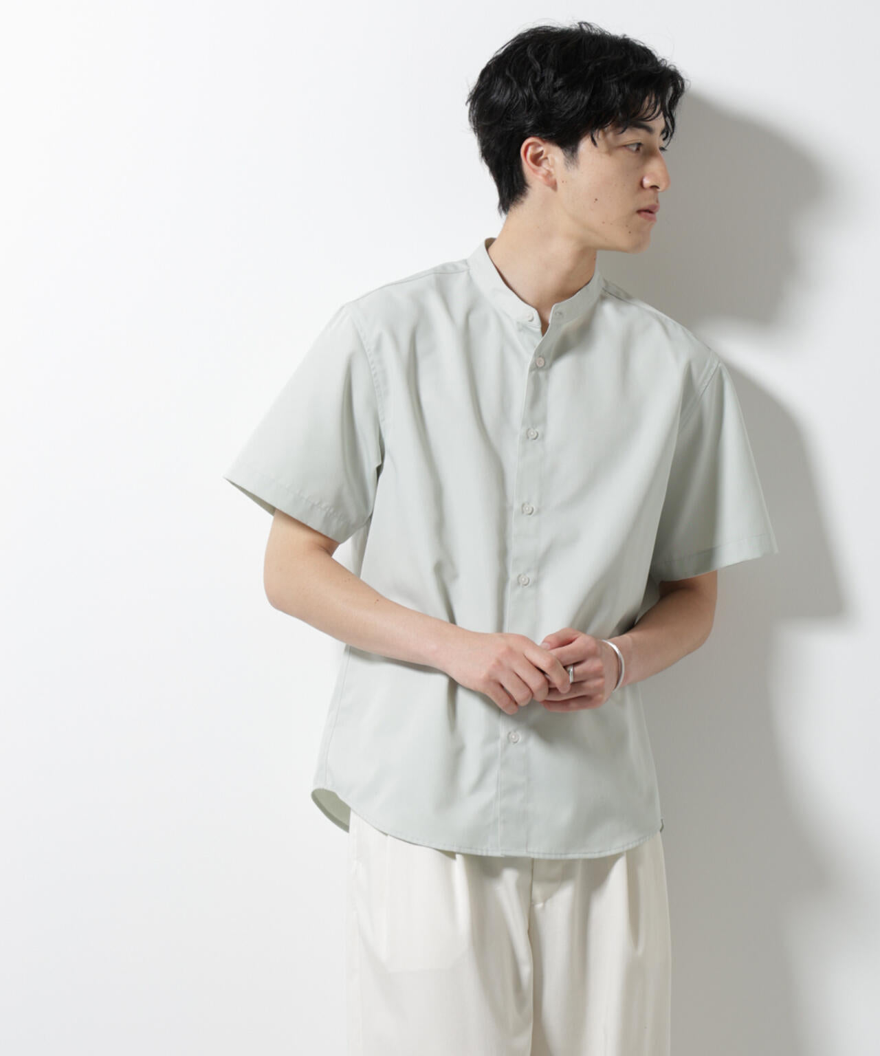 スタンダードバンドカラーシャツ/半袖 6725121228