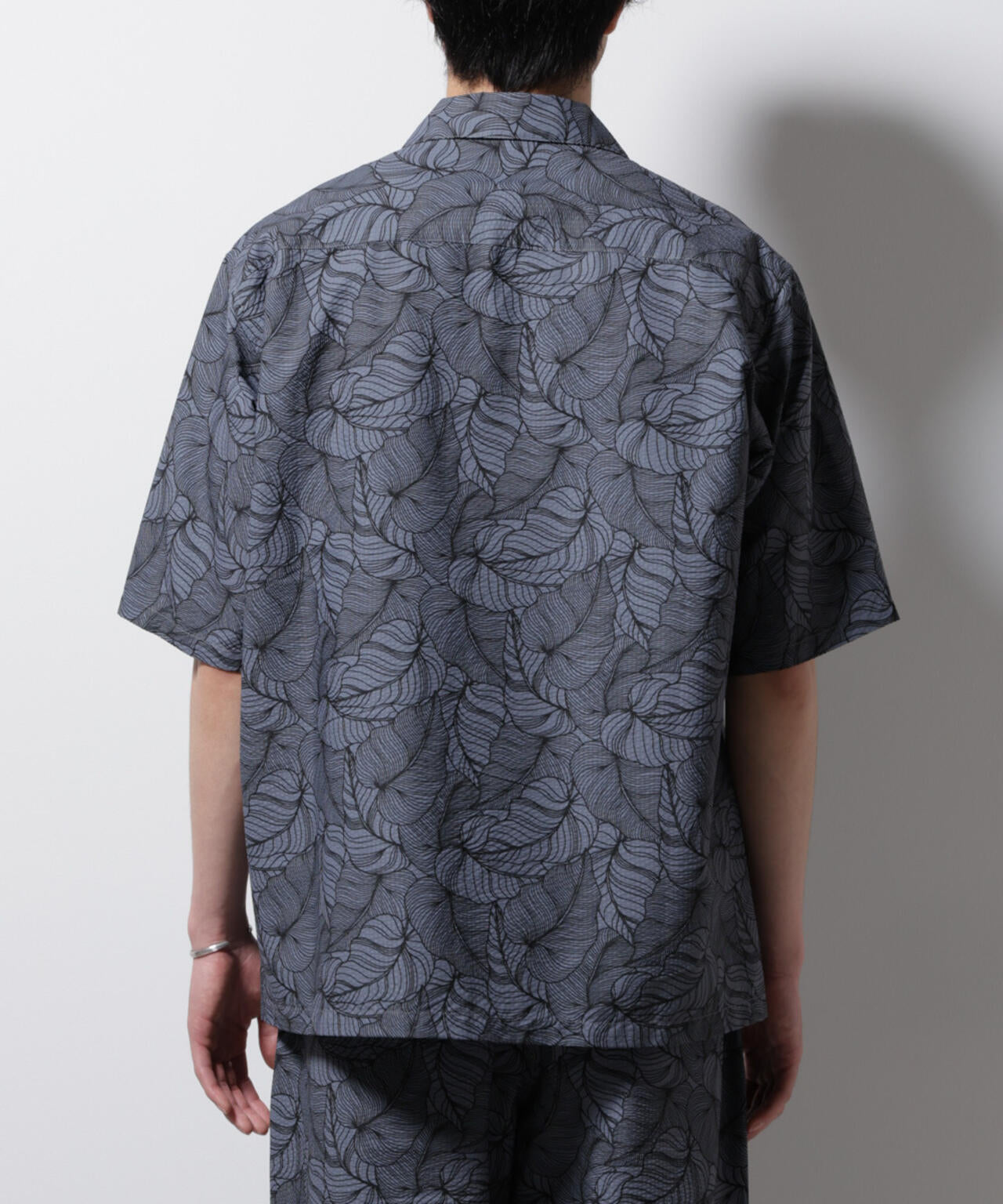 ボタニカルパターンサッカーシャツ 半袖(セットアップ可) 6725121234