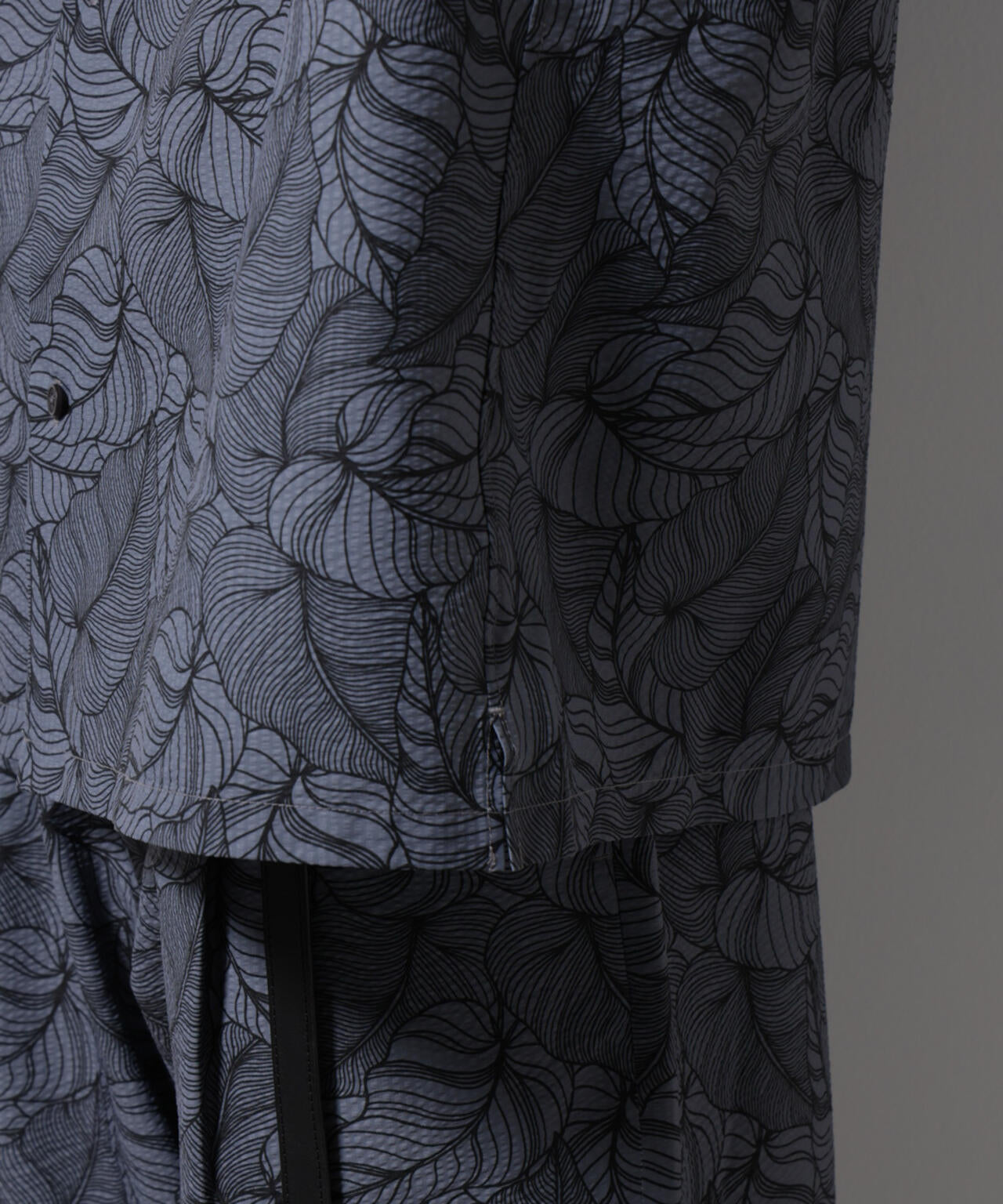 ボタニカルパターンサッカーシャツ 半袖(セットアップ可) 6725121234