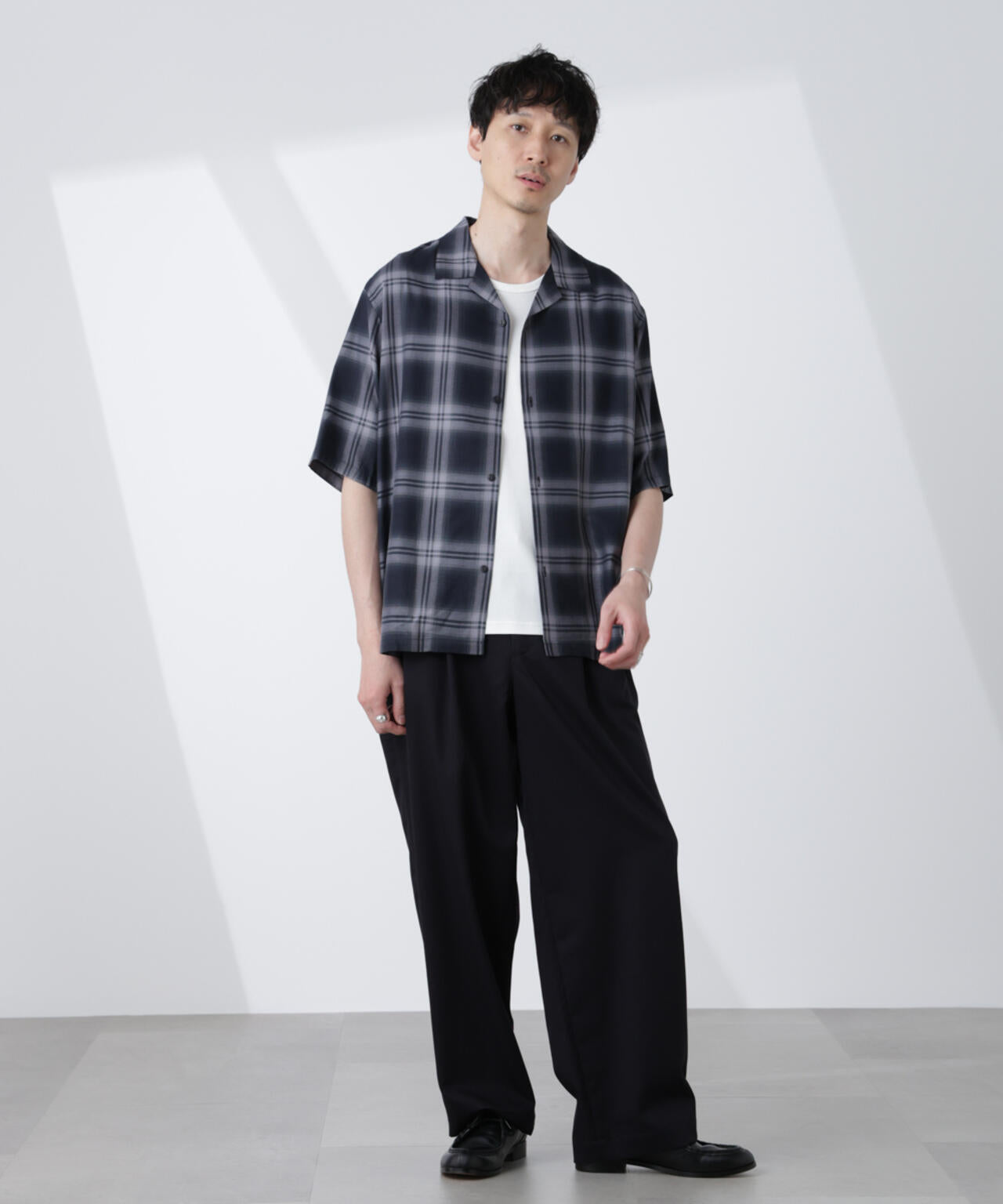 オリジナルパターンオンブレーシャツ 半袖 6725121235