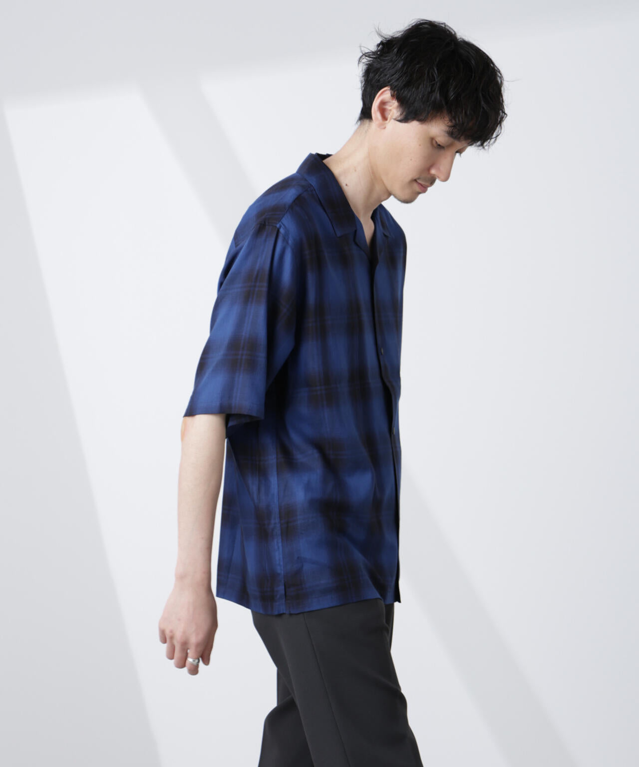 オリジナルパターンオンブレーシャツ 半袖 6725121235