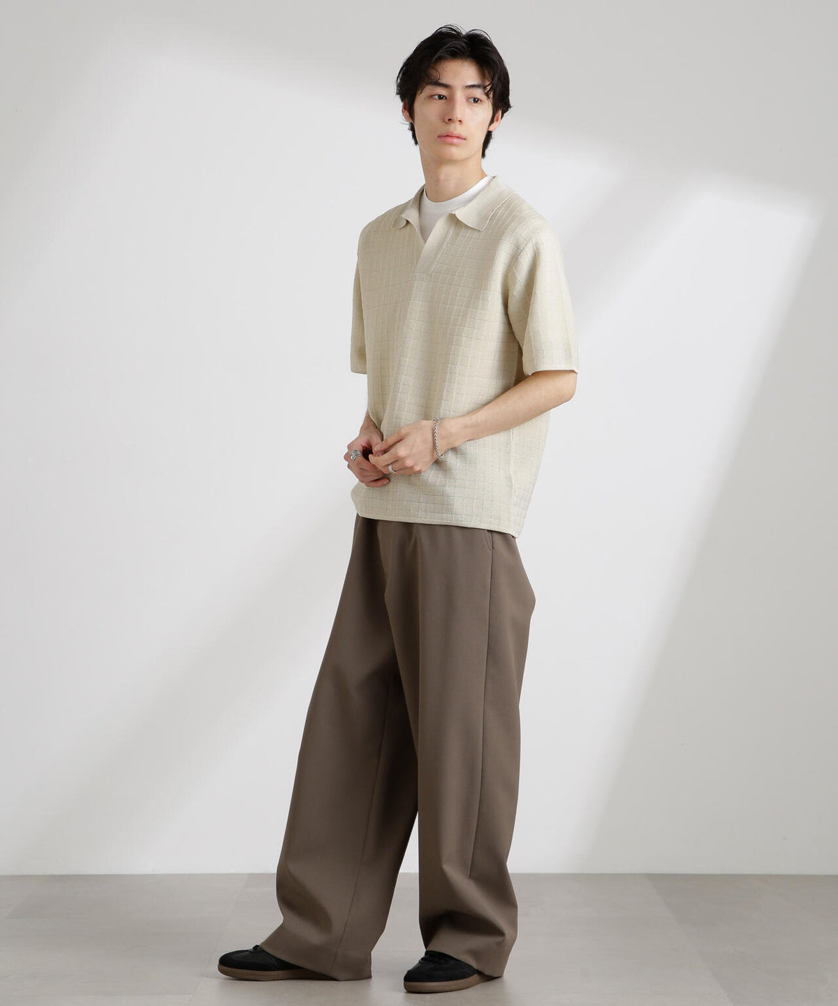 透かし編みスキッパーニット 半袖 6725122209