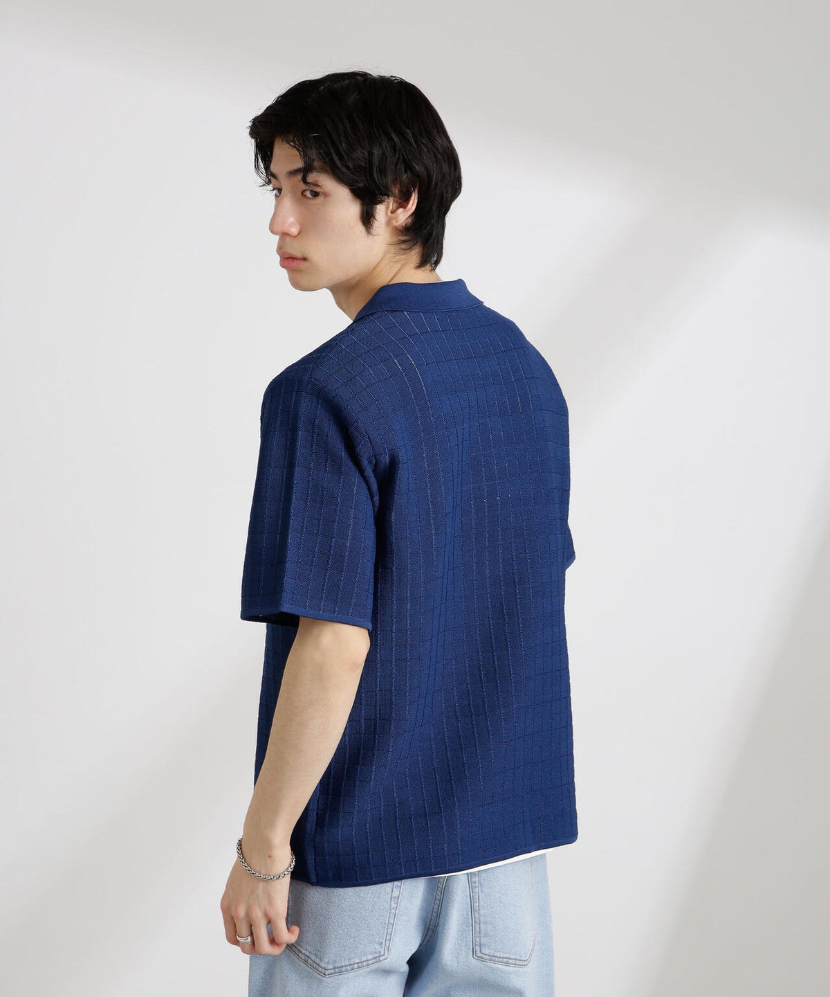 透かし編みスキッパーニット 半袖 6725122209