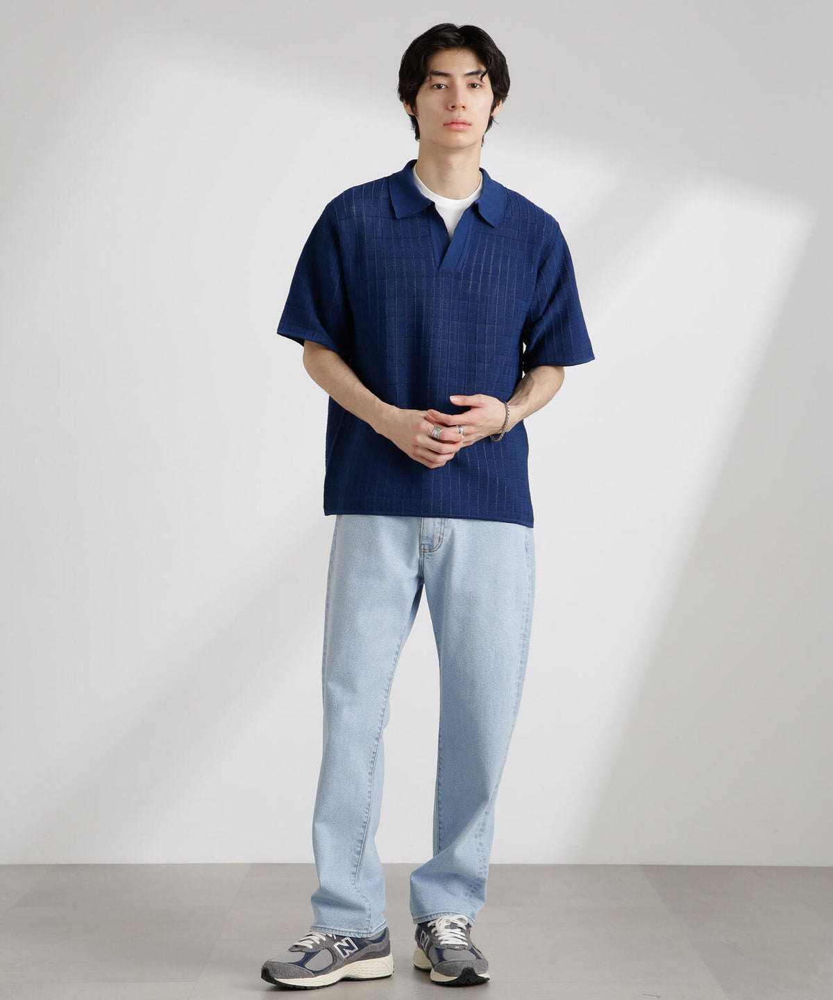 透かし編みスキッパーニット 半袖 6725122209