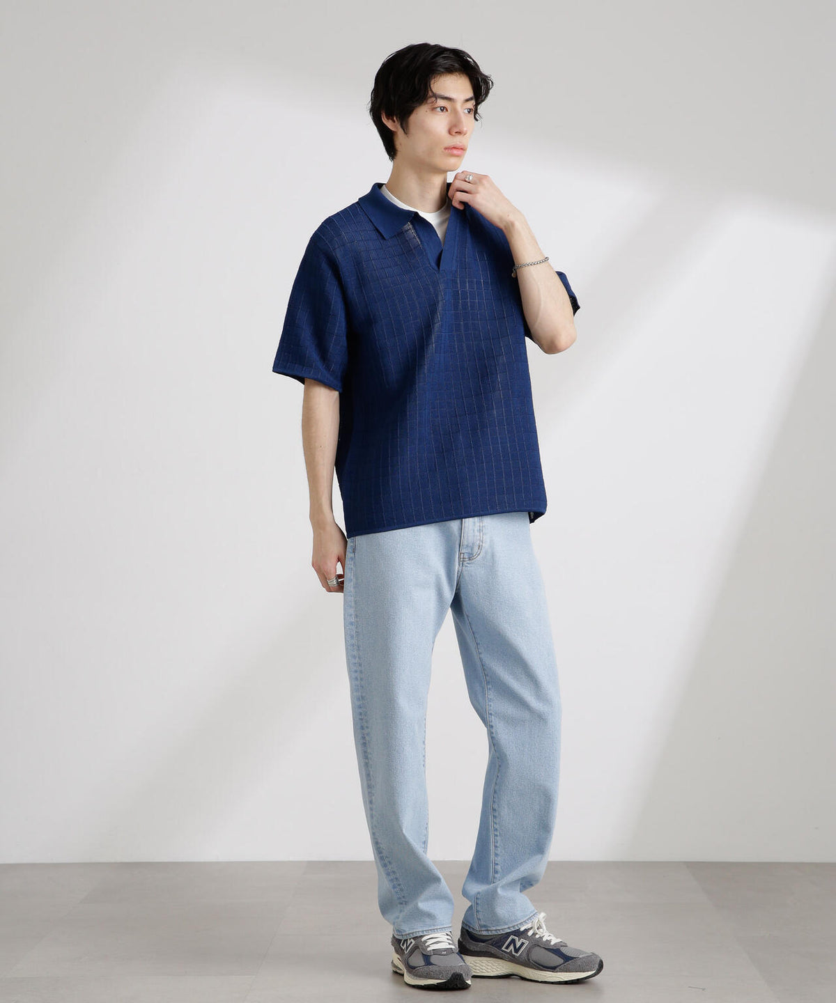 透かし編みスキッパーニット 半袖 6725122209