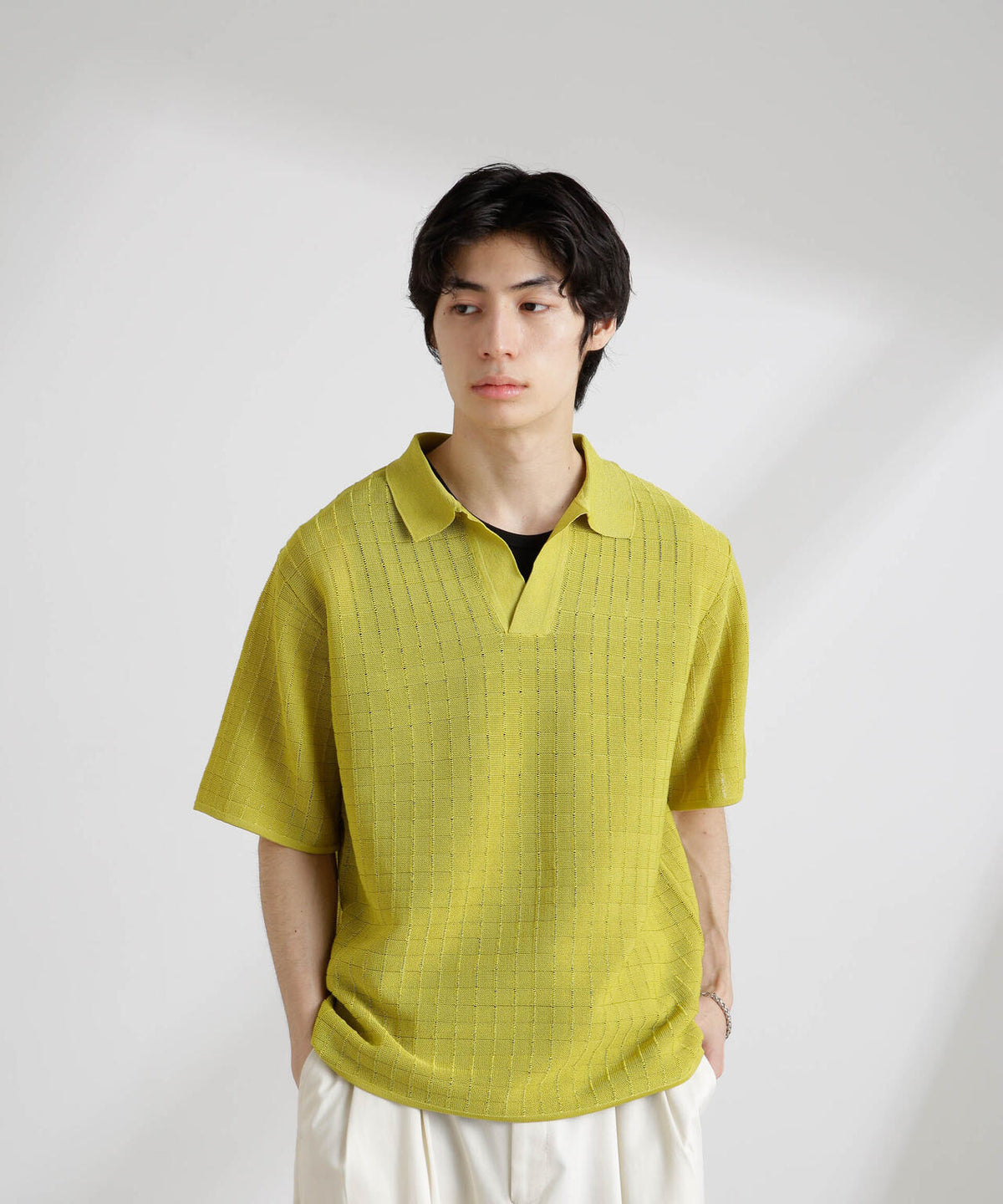 透かし編みスキッパーニット 半袖 6725122209