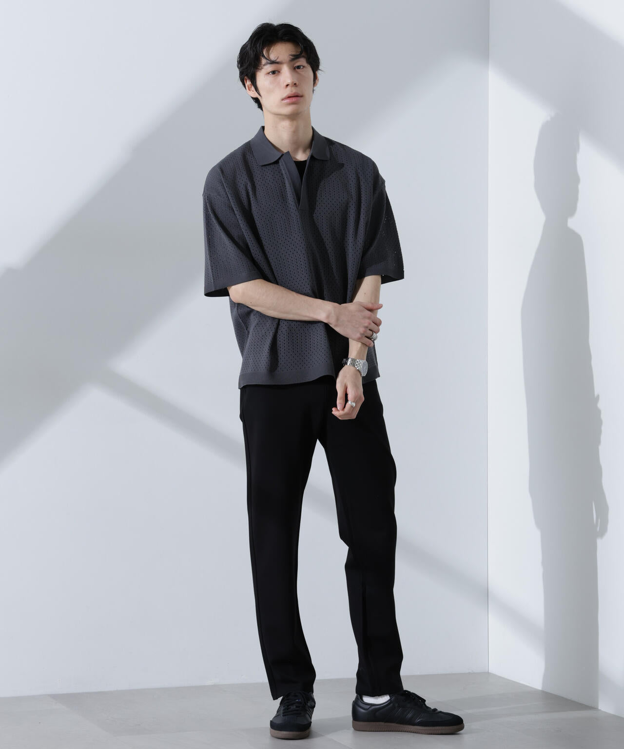 スキッパーテックニットポロシャツ/半袖 6725122210