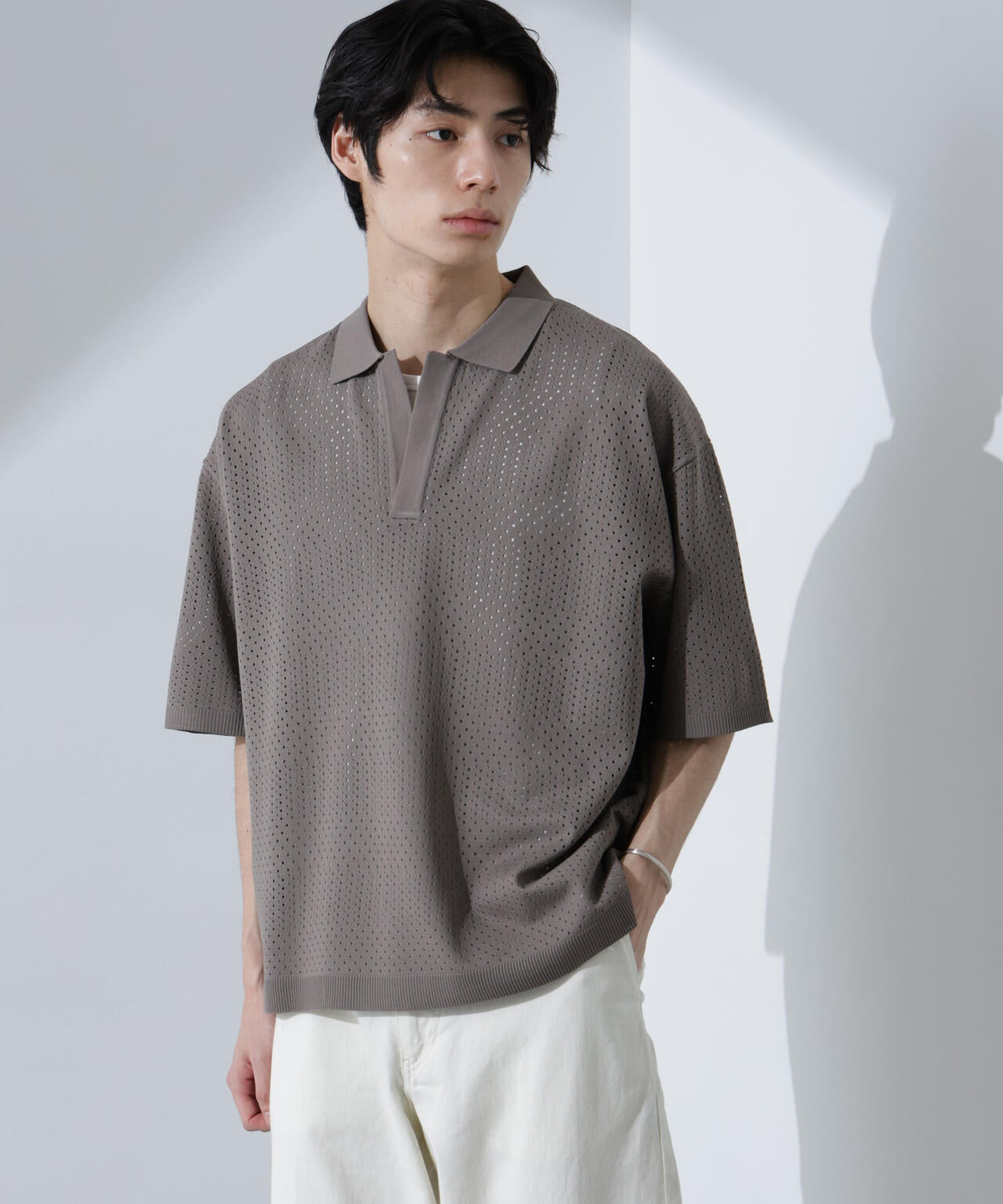 スキッパーテックニットポロシャツ/半袖 6725122210