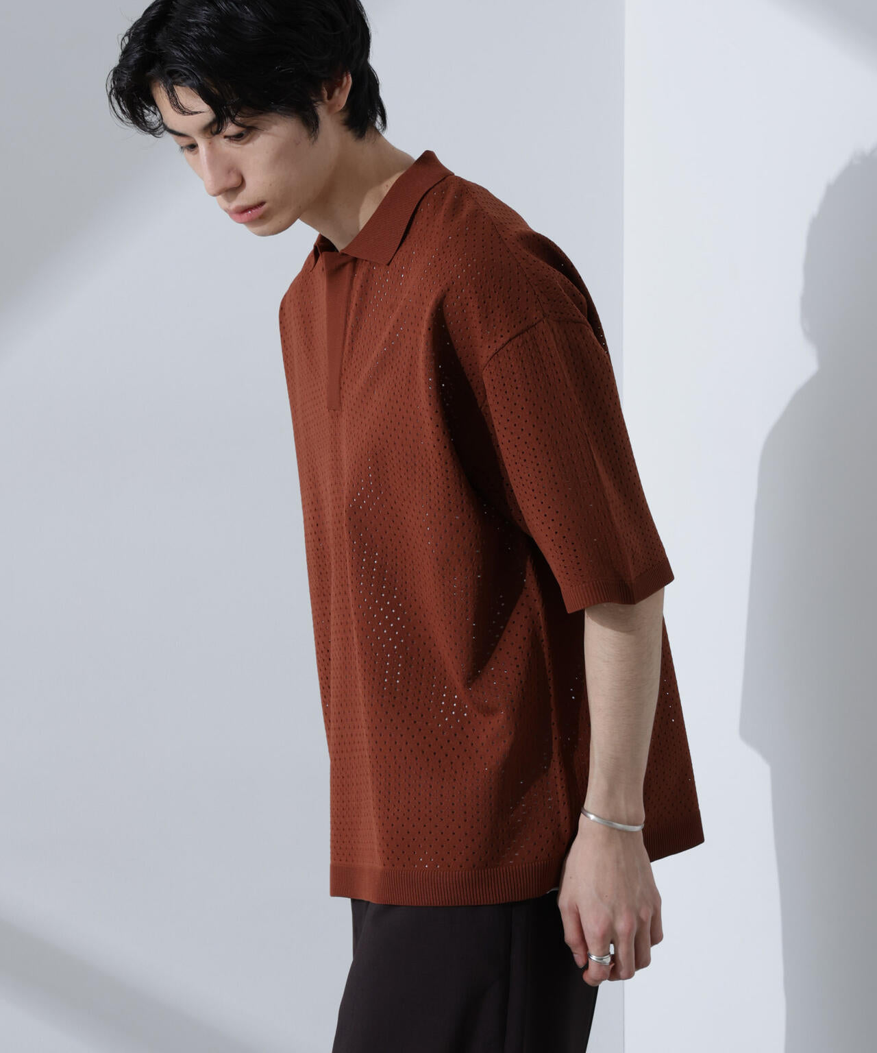 スキッパーテックニットポロシャツ/半袖 6725122210
