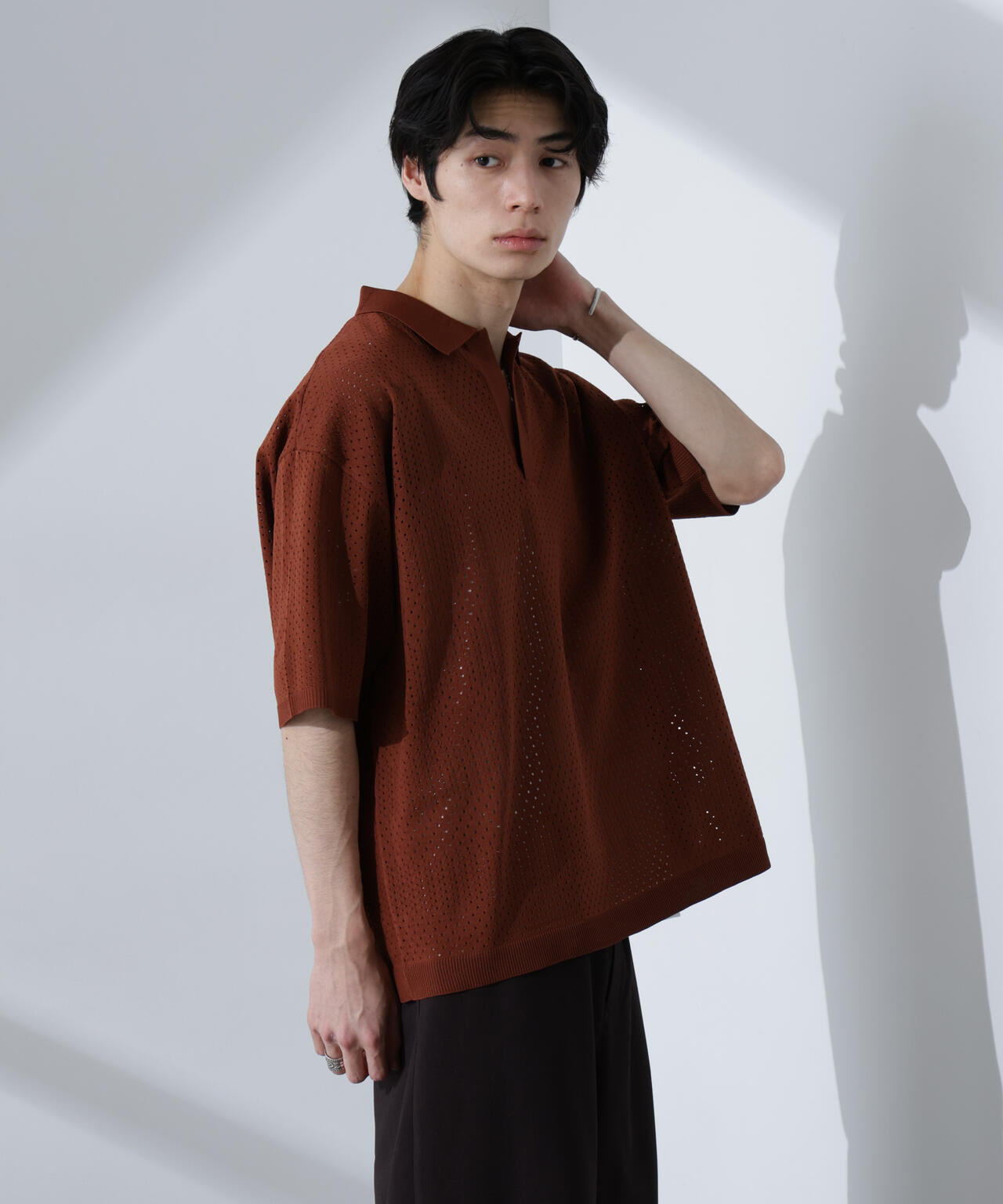 スキッパーテックニットポロシャツ/半袖 6725122210