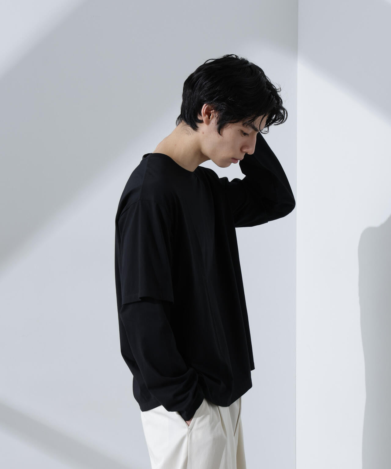 WEB限定/フェイクレイヤードTシャツ 長袖 6725123215