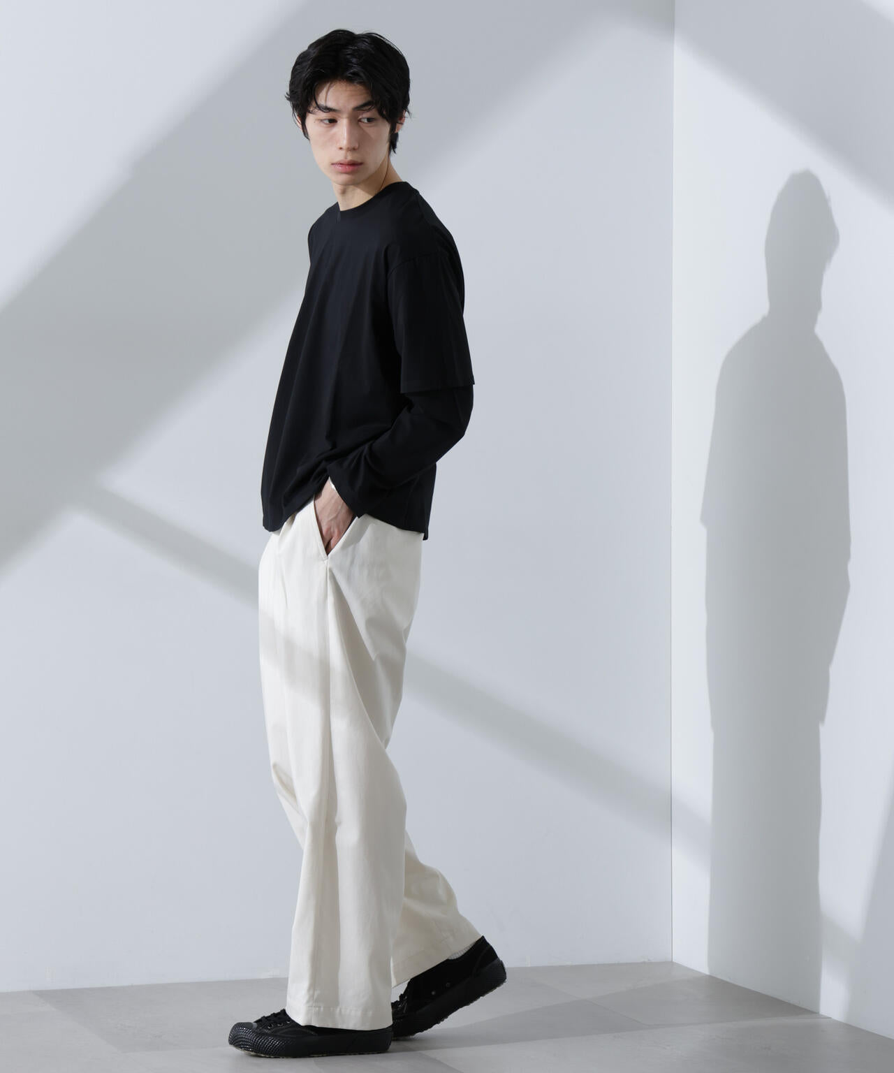 WEB限定/フェイクレイヤードTシャツ 長袖 6725123215