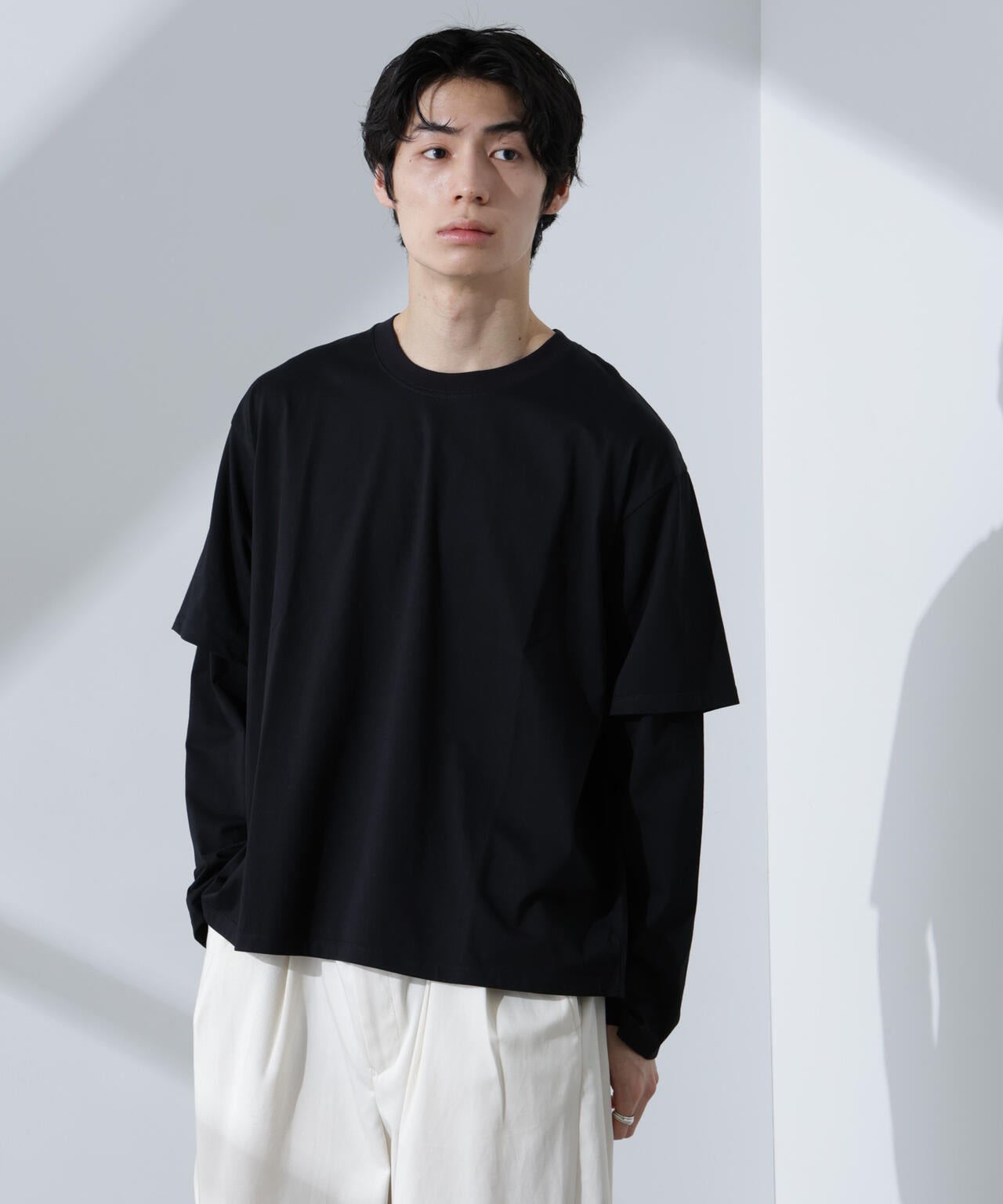 WEB限定/フェイクレイヤードTシャツ 長袖 6725123215