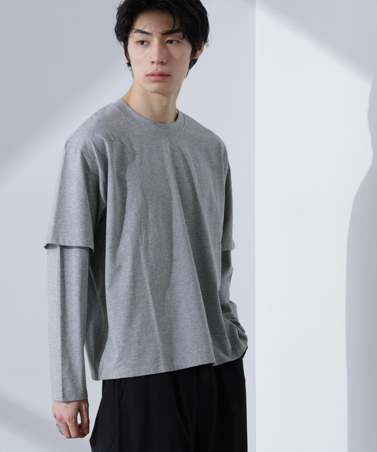 WEB限定/フェイクレイヤードTシャツ 長袖 6725123215