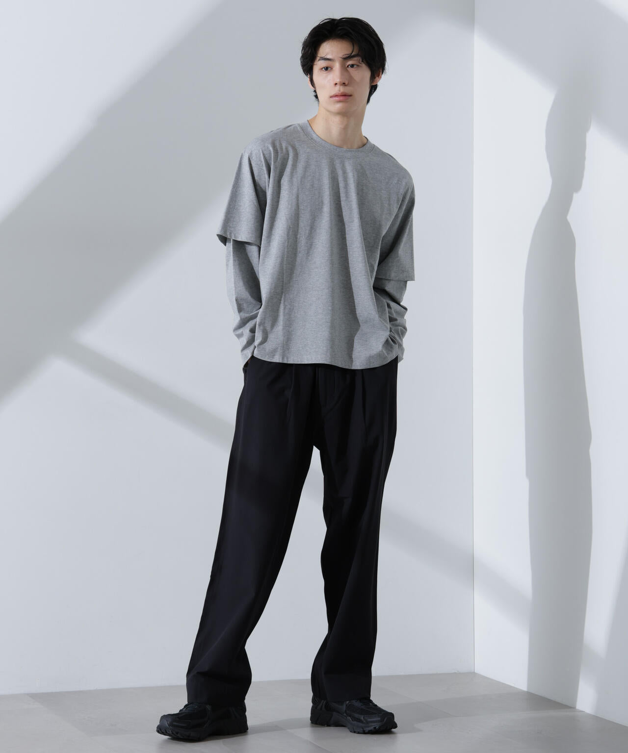 WEB限定/フェイクレイヤードTシャツ 長袖 6725123215