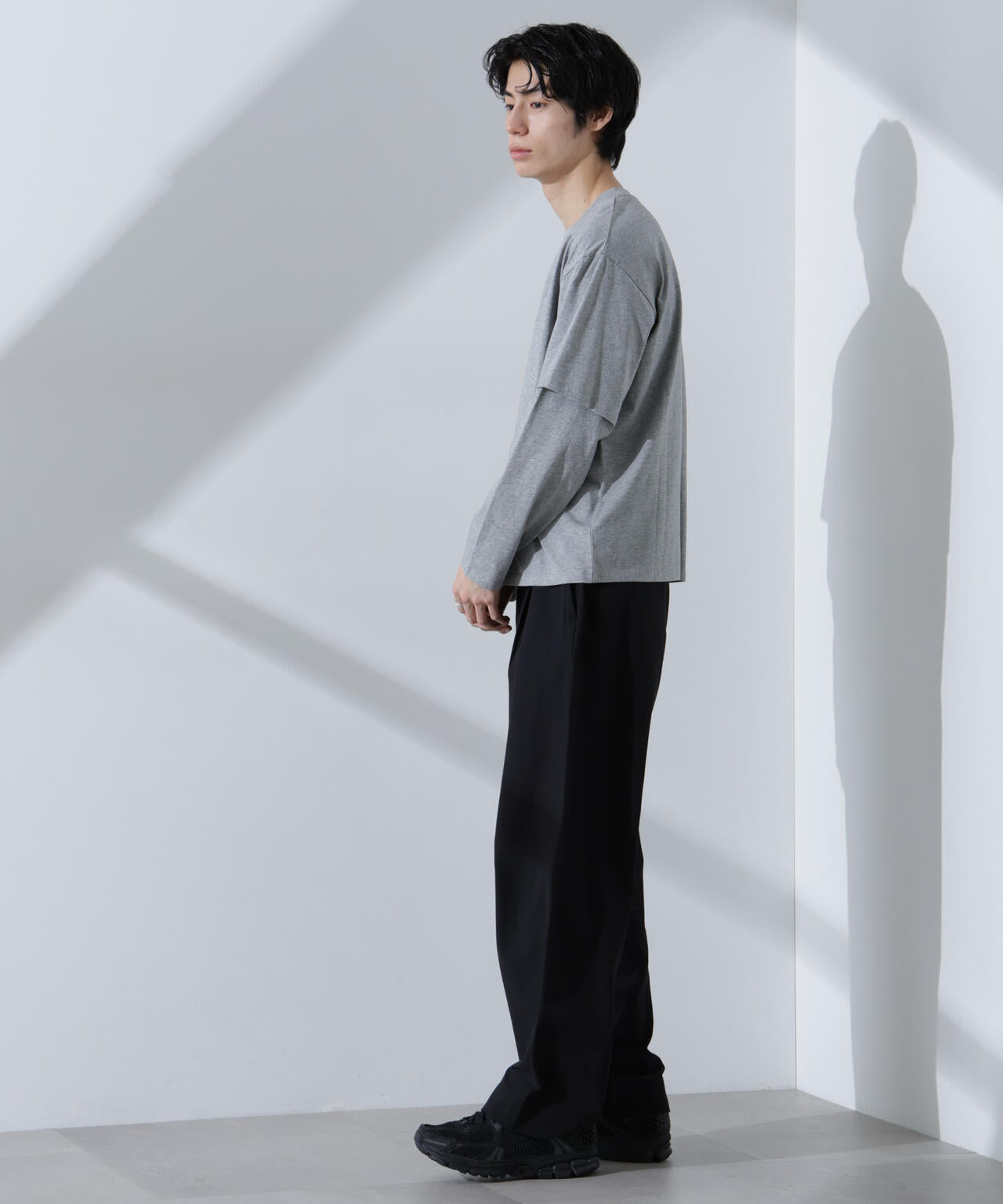 WEB限定/フェイクレイヤードTシャツ 長袖 6725123215