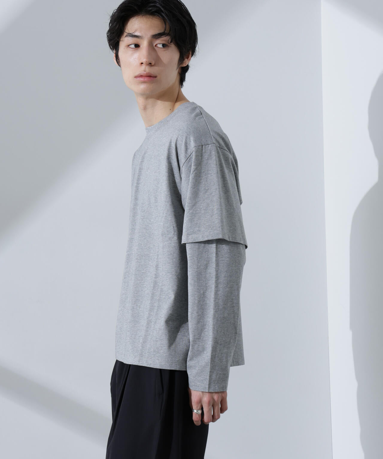 WEB限定/フェイクレイヤードTシャツ 長袖 6725123215