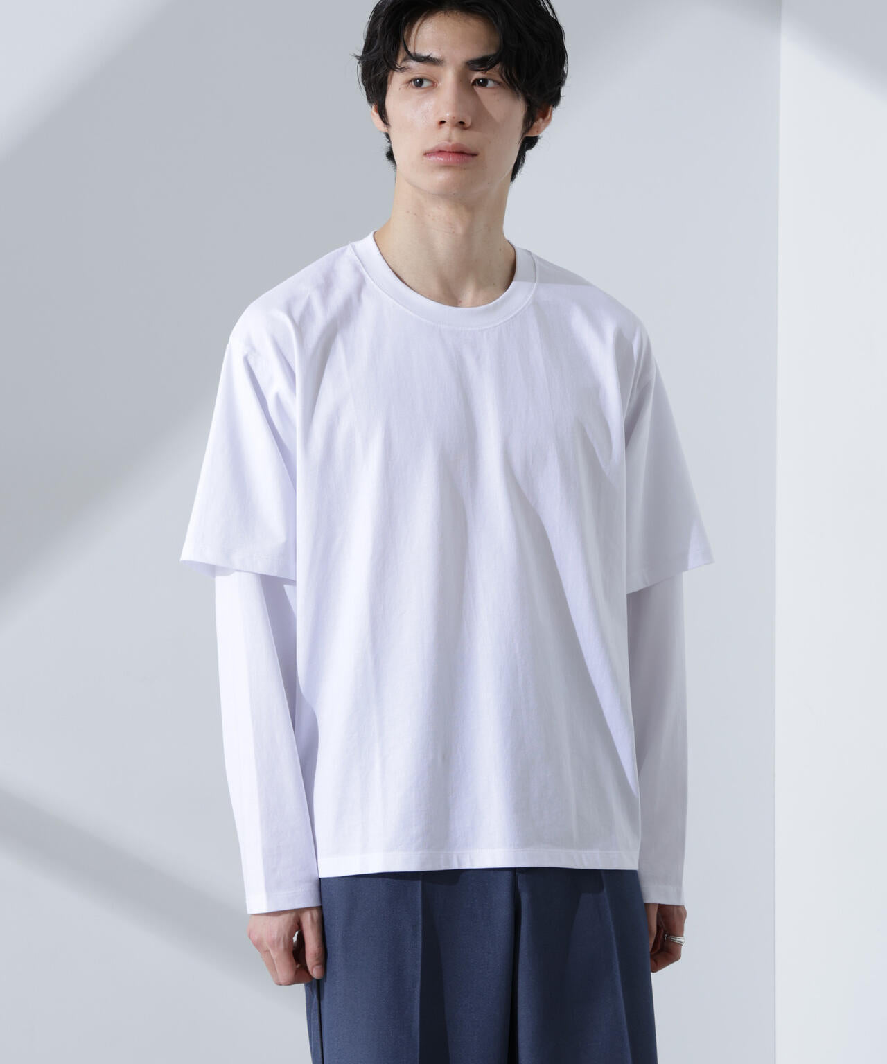 WEB限定/フェイクレイヤードTシャツ 長袖 6725123215