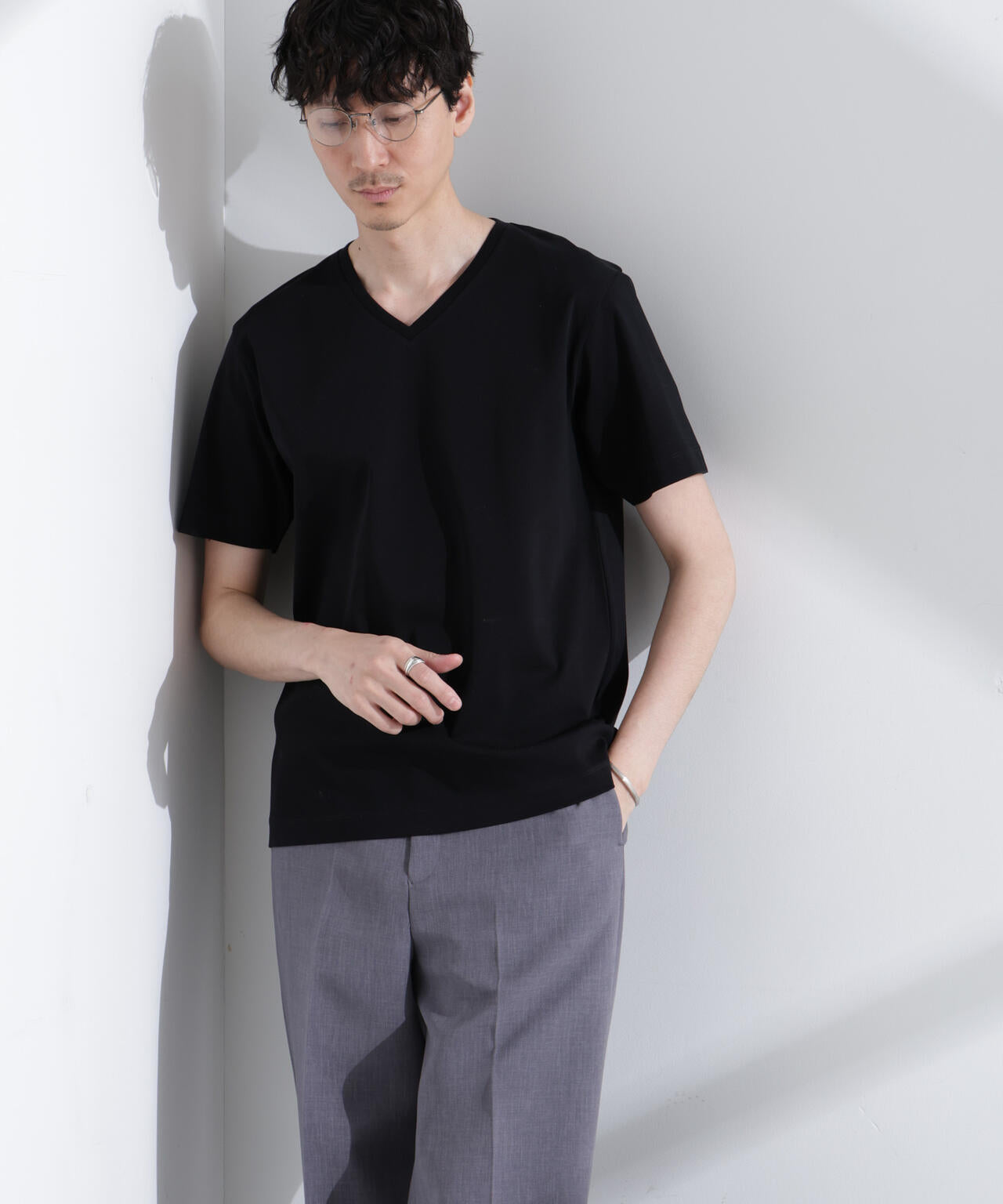 アンチスメル VネックTシャツ 半袖 6725124203