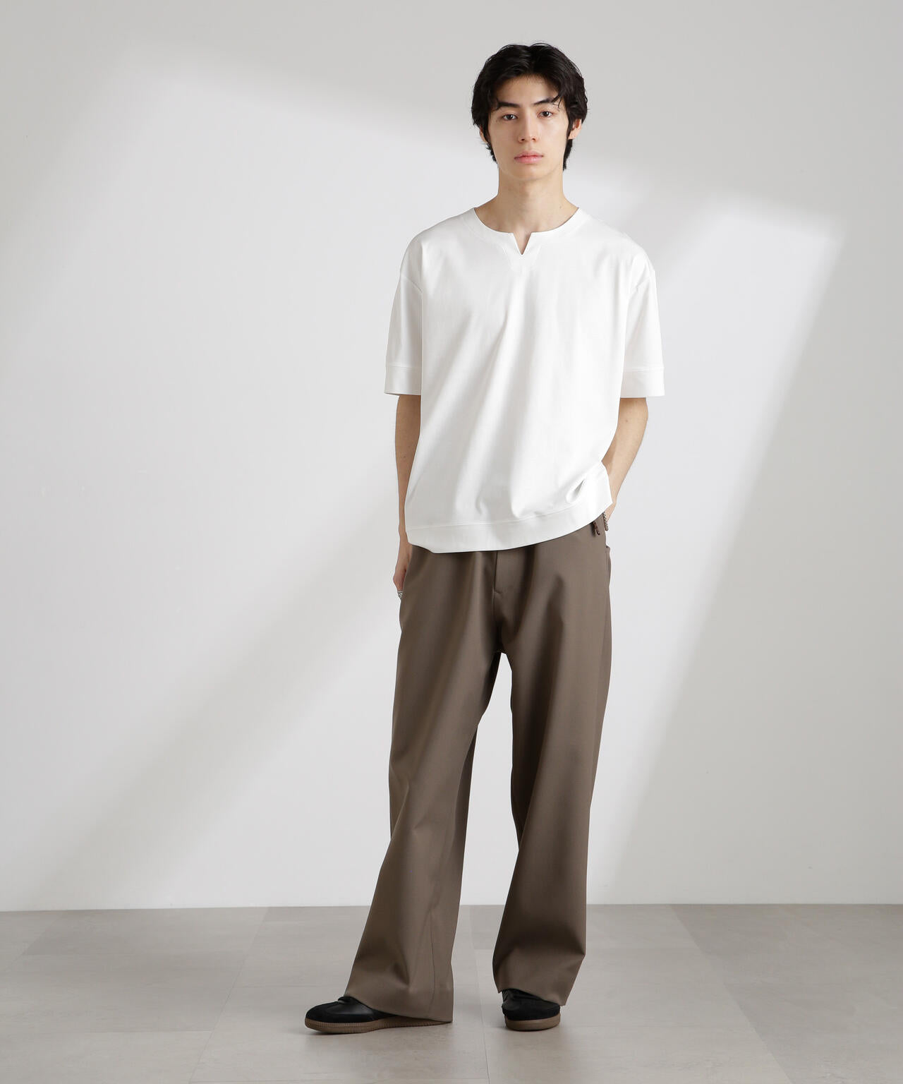 50/-シルケットスムースキーネックTシャツ 6725124208
