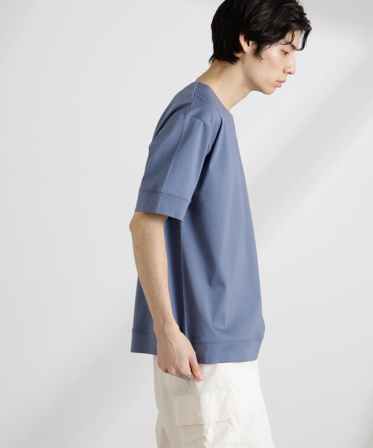 50/-シルケットスムースキーネックTシャツ 6725124208