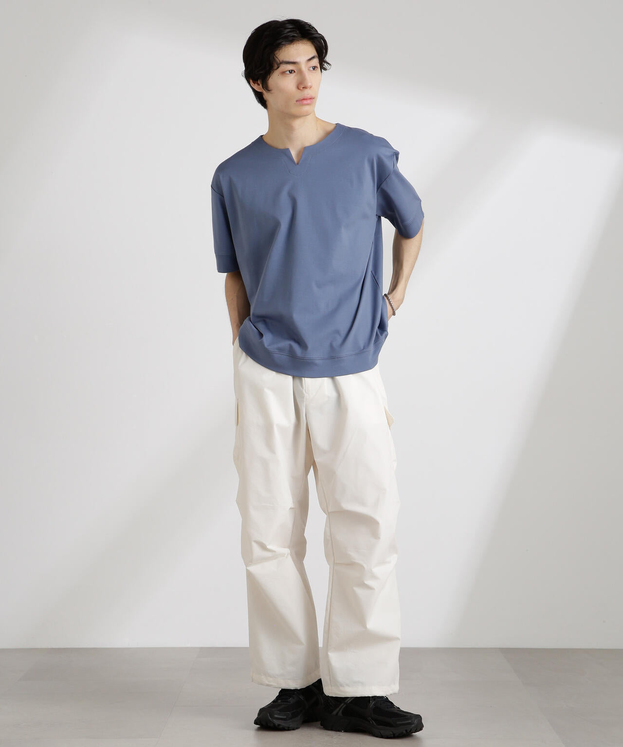 50/-シルケットスムースキーネックTシャツ 6725124208