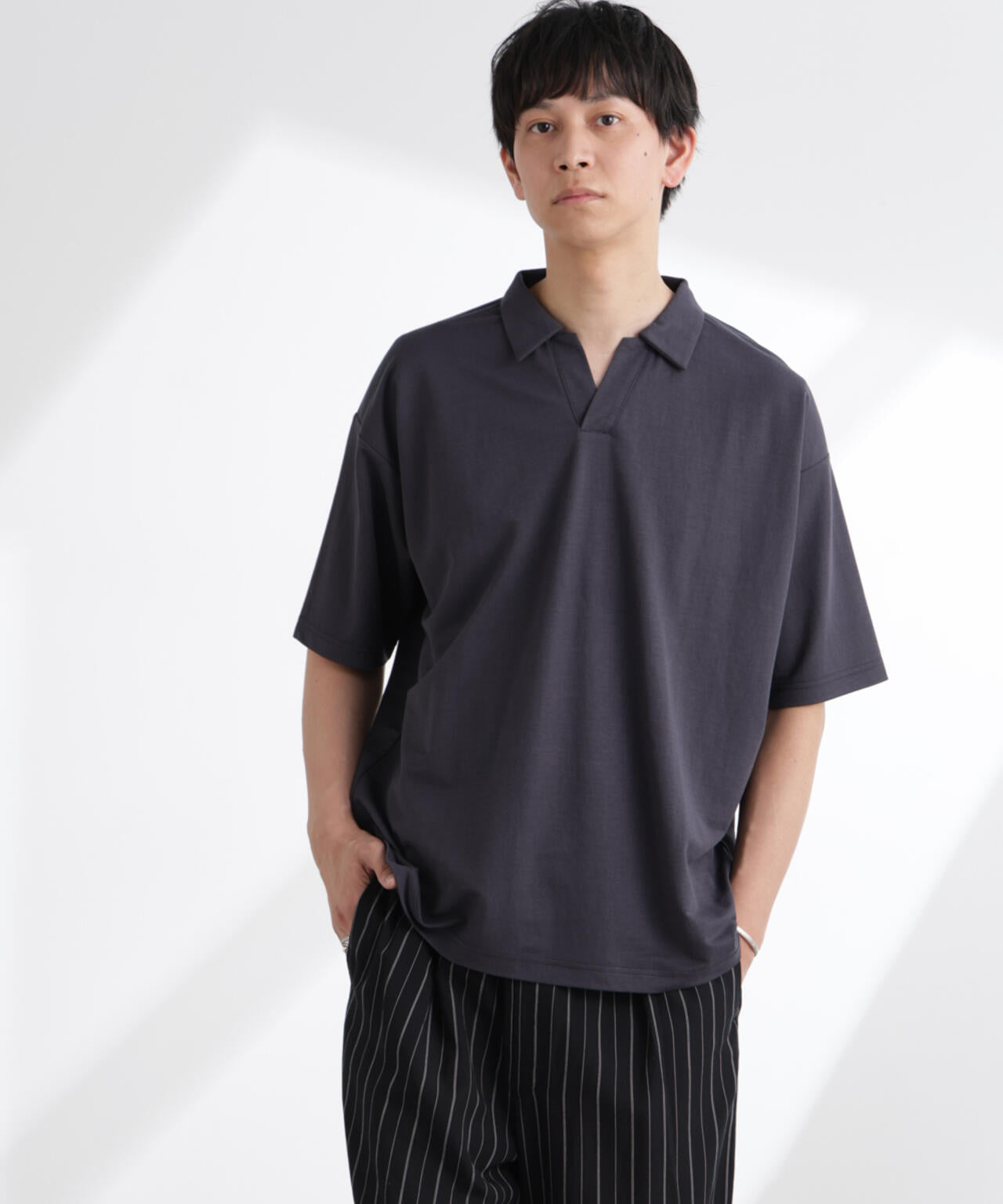レーヨンナイロンポンチスキッパーシャツ 半袖 6725124217