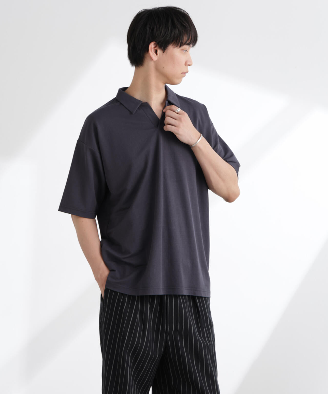 レーヨンナイロンポンチスキッパーシャツ 半袖 6725124217