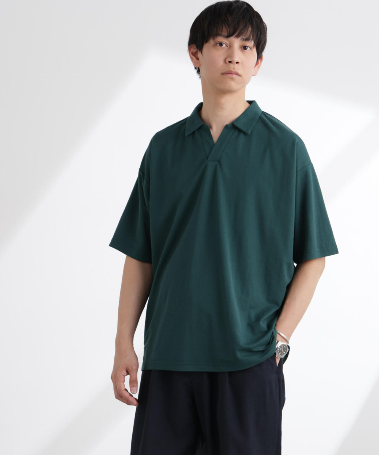 レーヨンナイロンポンチスキッパーシャツ 半袖 6725124217