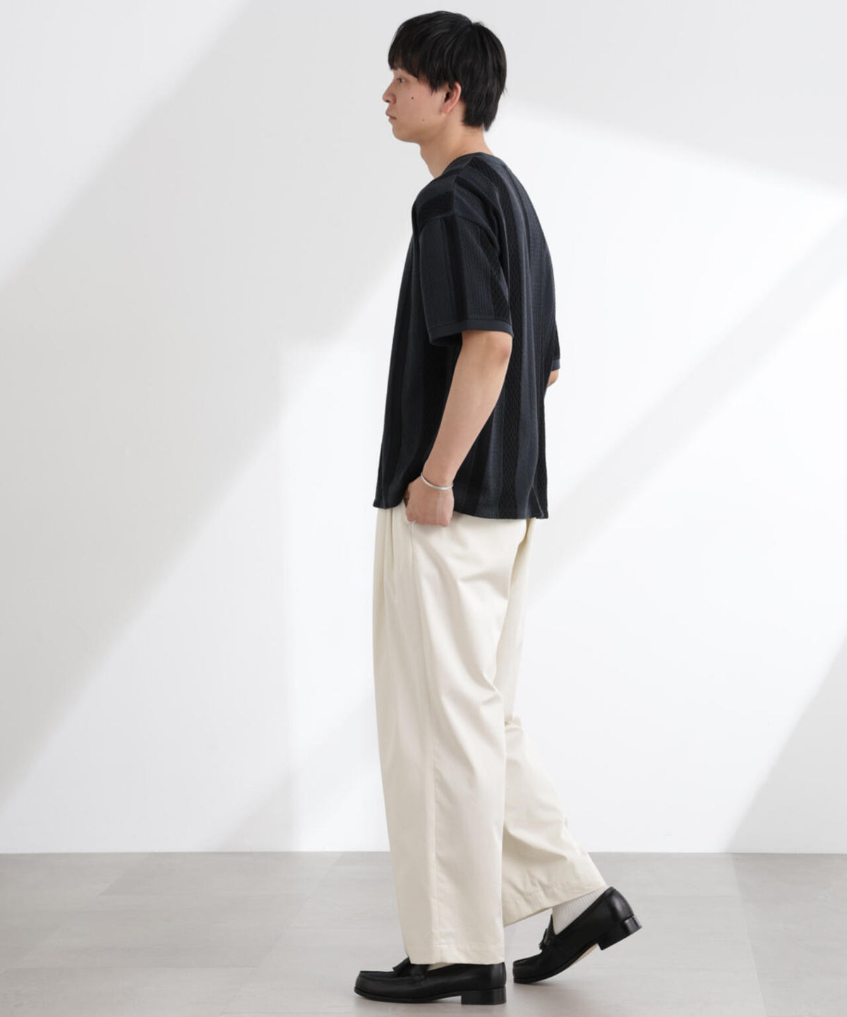 ストライプジャガードTシャツ 半袖 6725124221