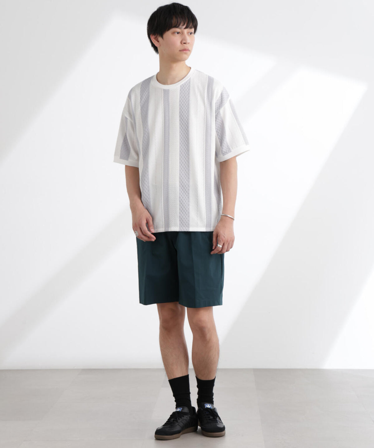 ストライプジャガードTシャツ 半袖 6725124221
