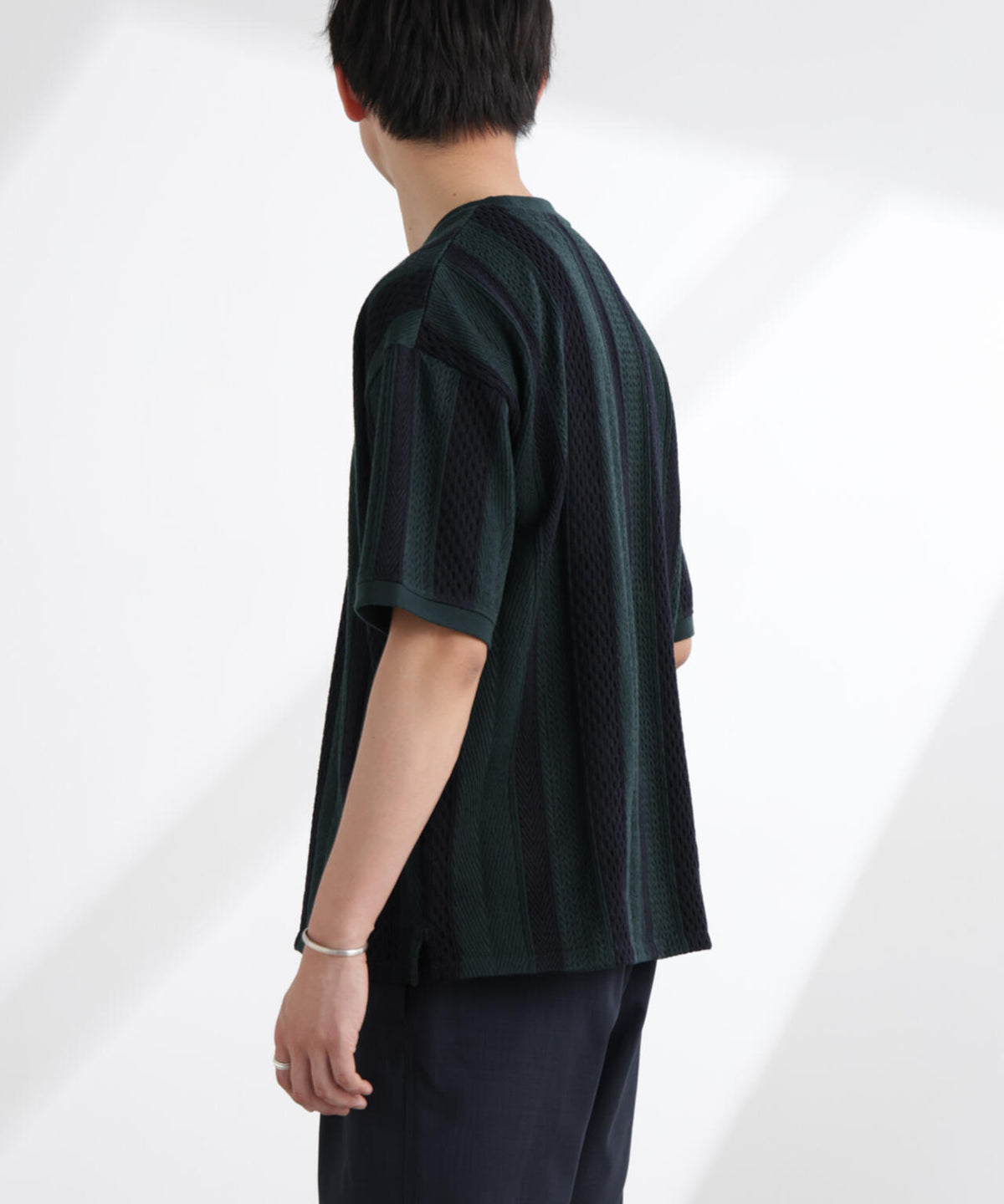 ストライプジャガードTシャツ 半袖 6725124221
