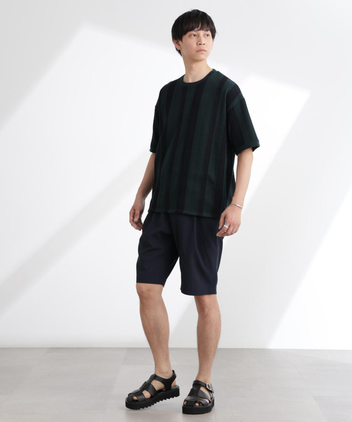ストライプジャガードTシャツ 半袖 6725124221