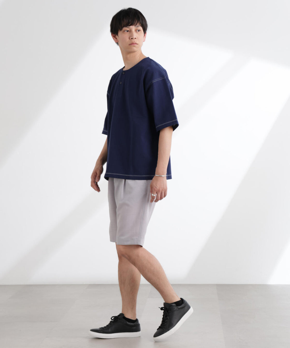 ヘビーオンスワイドヘンリーネックTシャツ 半袖 6725124227