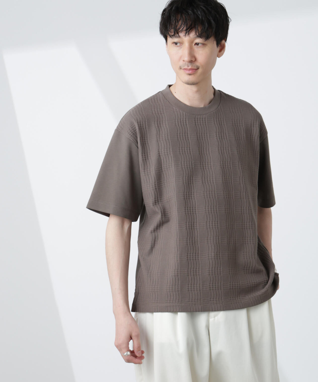 リンクス ジャガード コンビ Tシャツ