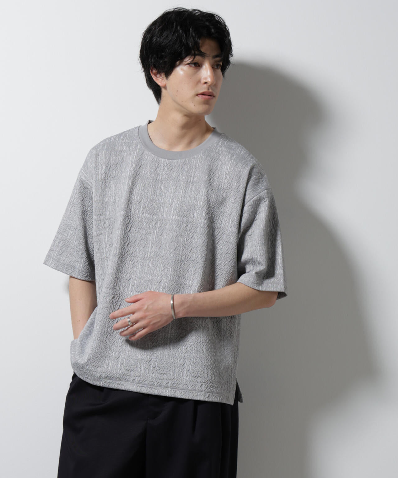 JADEDLONDON☆ハーシャーTシャツ パターンジャガードワイドTシャツ