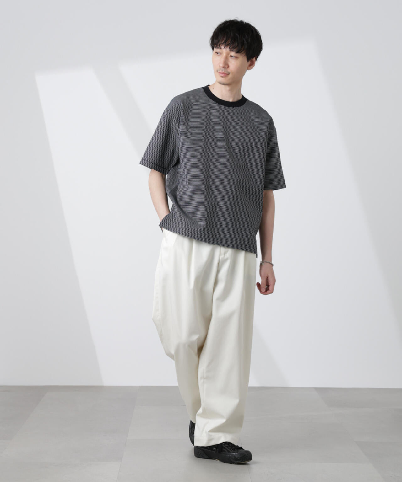 ワイドシルエットボーダーTシャツ 6725124232