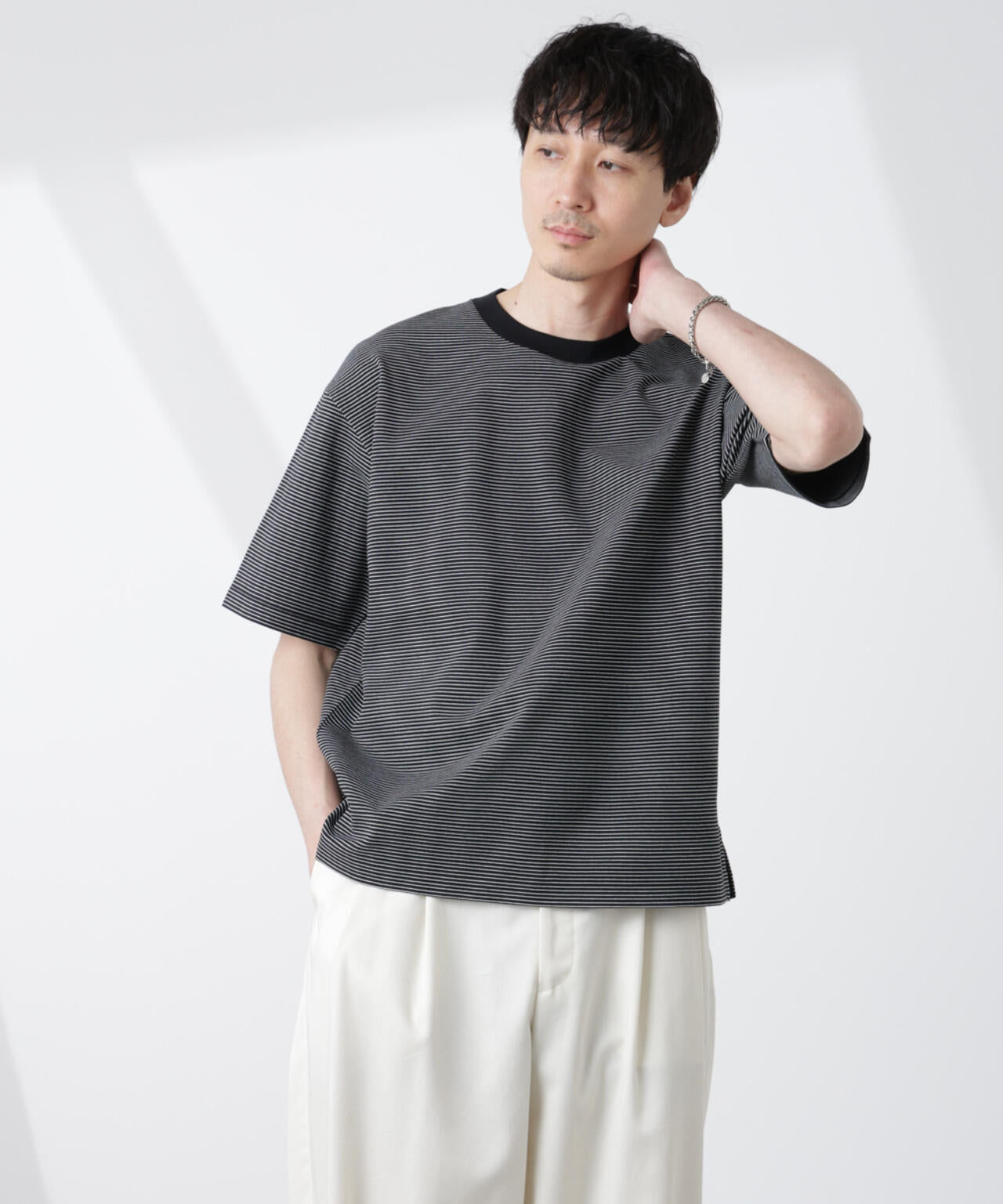 ワイドシルエットボーダーTシャツ 6725124232