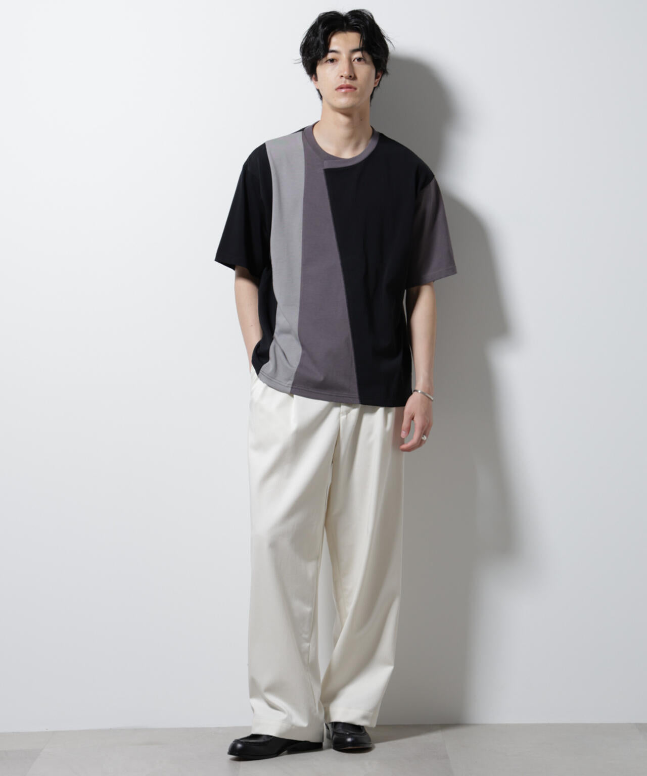 デザイン切替クルーネックTシャツ 半袖 6725124233