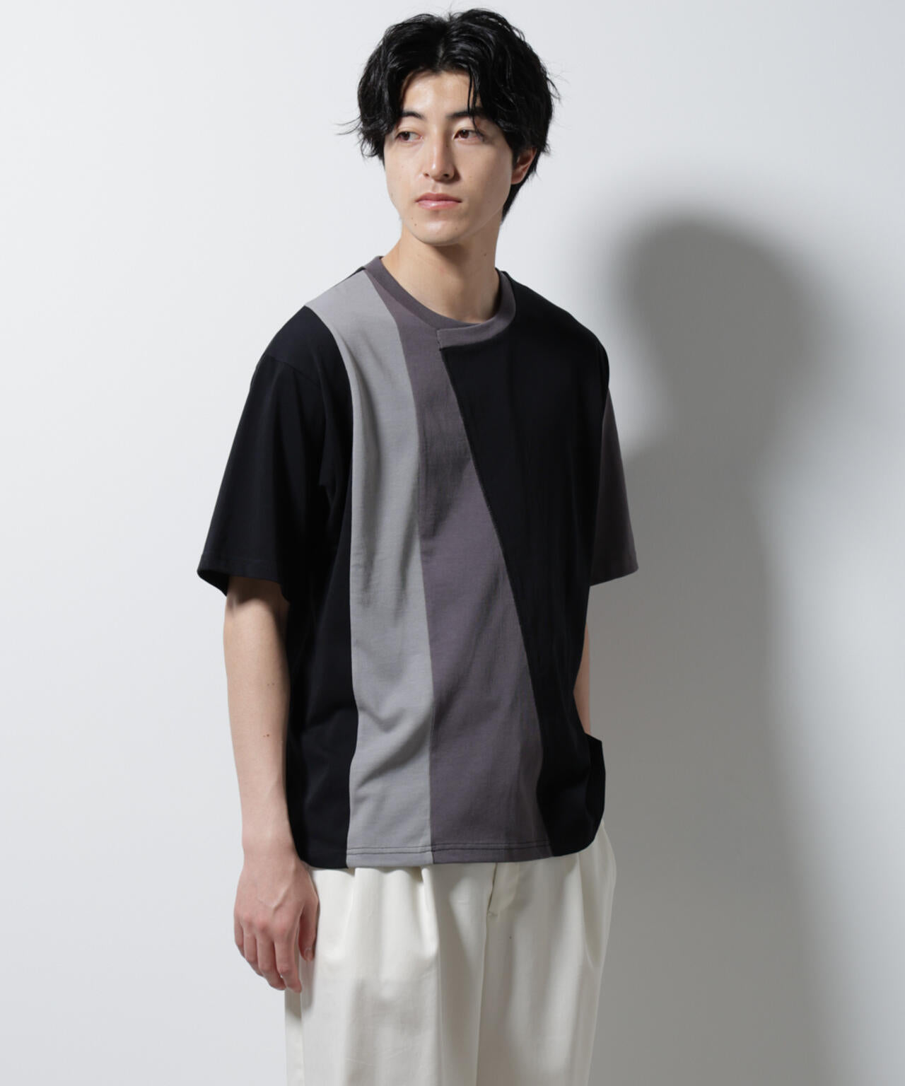 デザイン切替クルーネックTシャツ 半袖 6725124233