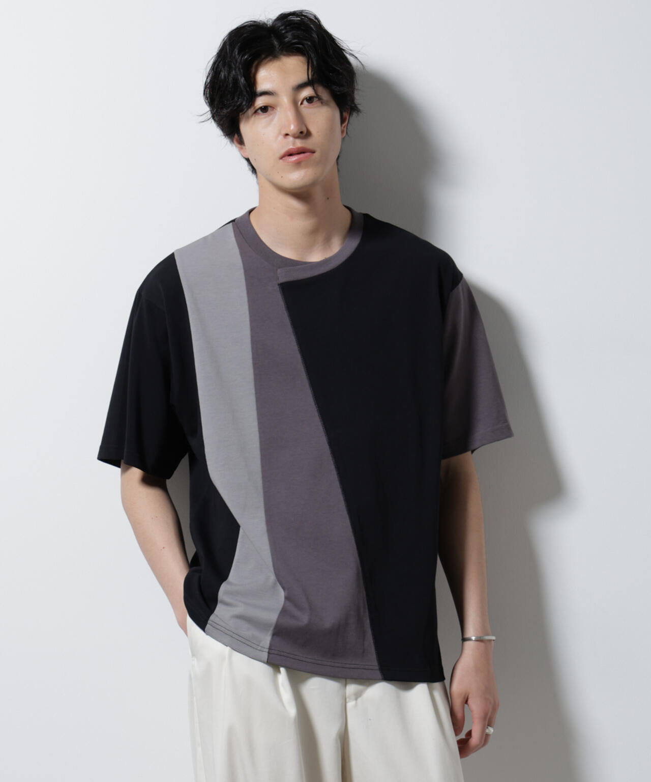 デザイン切替クルーネックTシャツ 半袖 6725124233