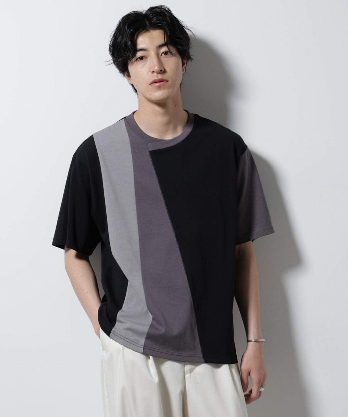 デザイン切替クルーネックTシャツ 半袖 6725124233