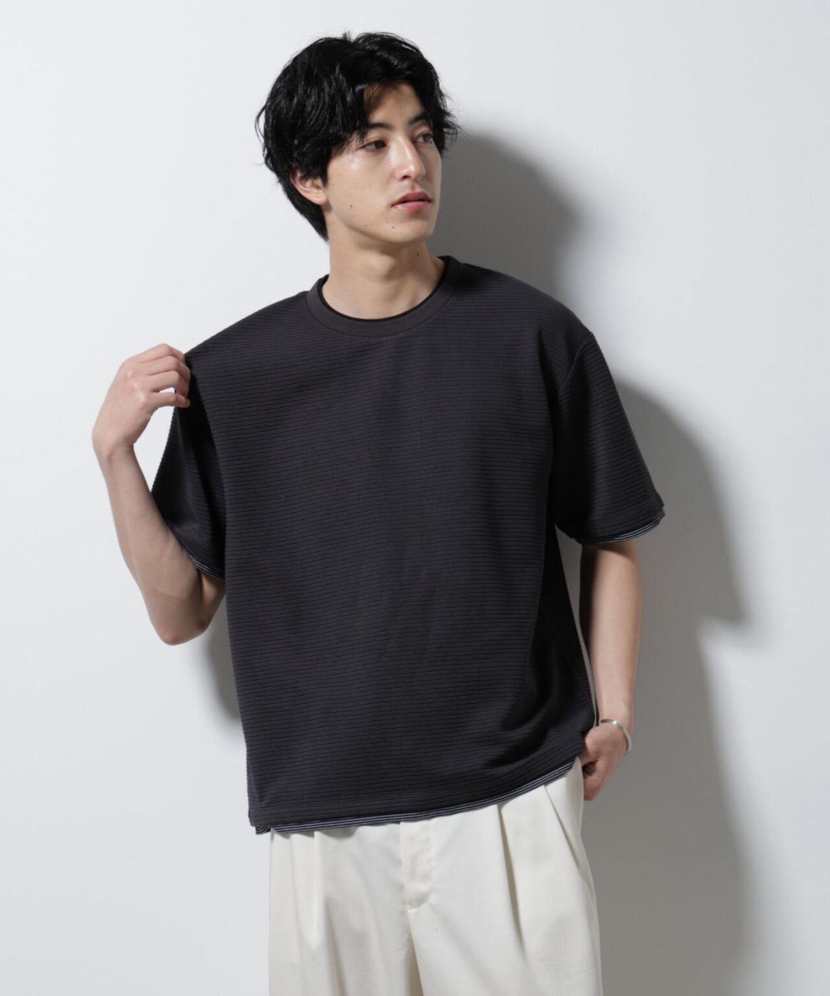 ガーターフェイクレイヤードTシャツ 半袖 6725124236